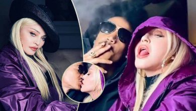 Photo of Madonna provokes while smoking reeds and kisses Ahlamalik, the 26-year-old boyfriend (VIDEO)